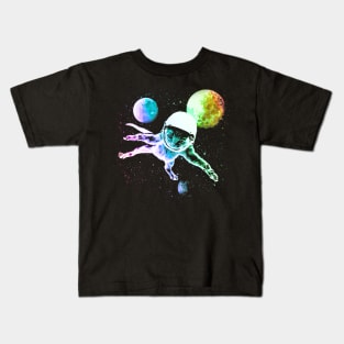 Astronaut Kitty Cat in Space Kids T-Shirt